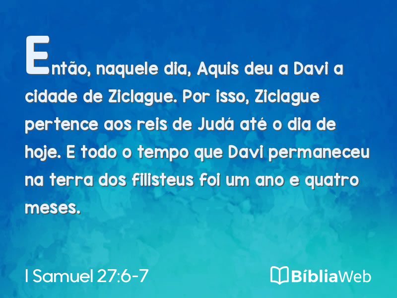 I Samuel 27:6-7 em imagem para compartilhar
