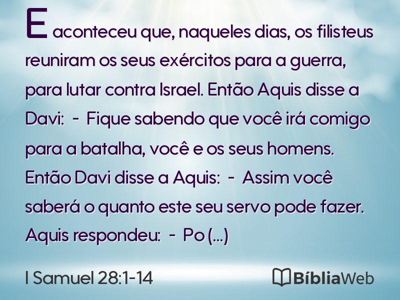 I Samuel 28:1-14 em imagem para compartilhar