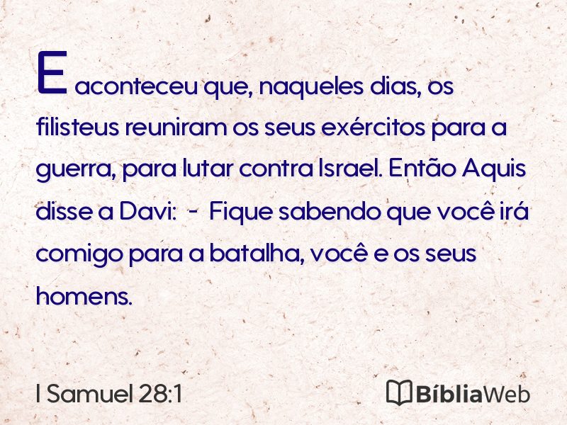 I Samuel 28:1 em imagem para compartilhar