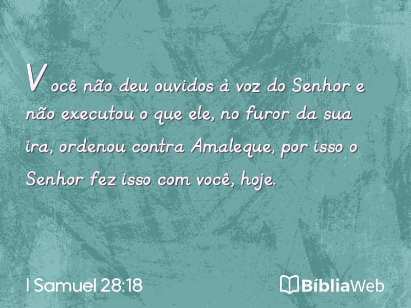 I Samuel 28:18 em imagem para compartilhar