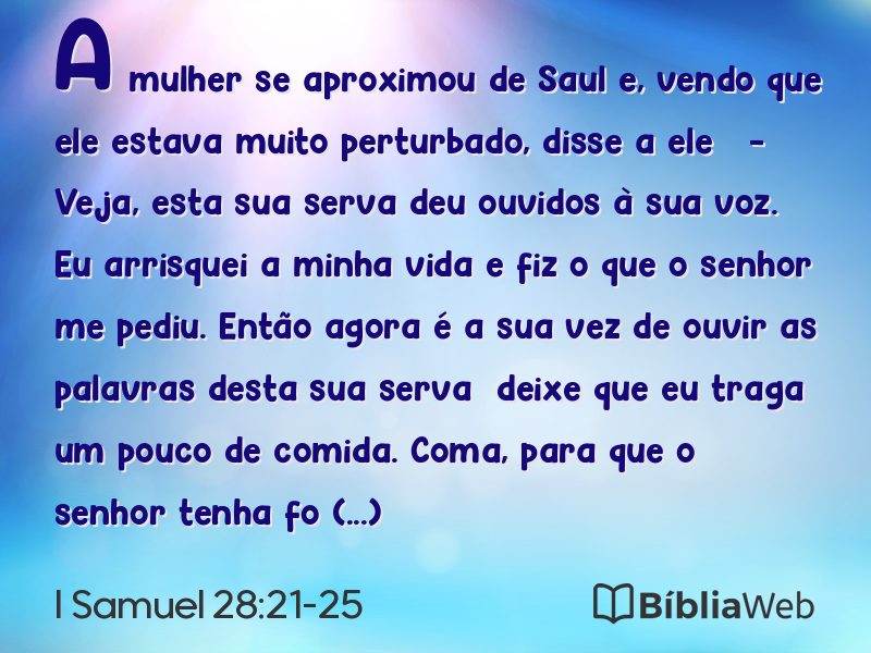 I Samuel 28:21-25 em imagem para compartilhar