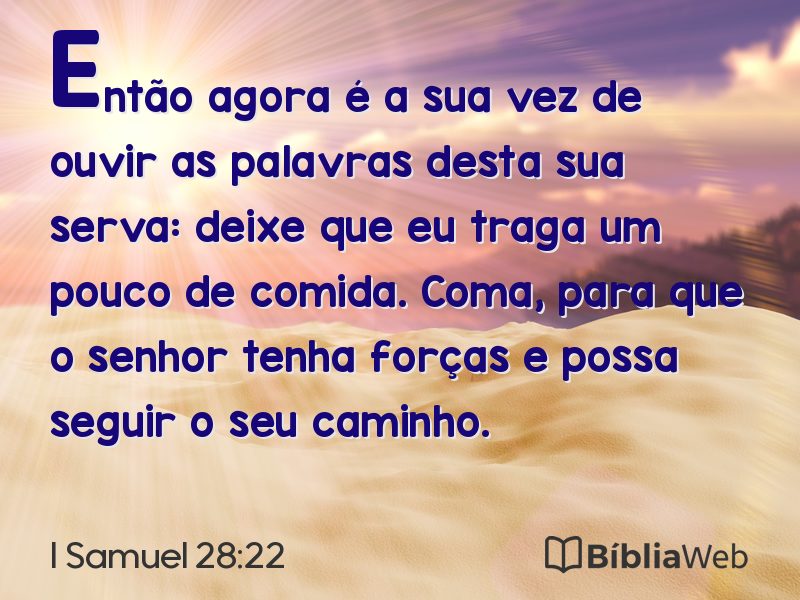 I Samuel 28:22 em imagem para compartilhar
