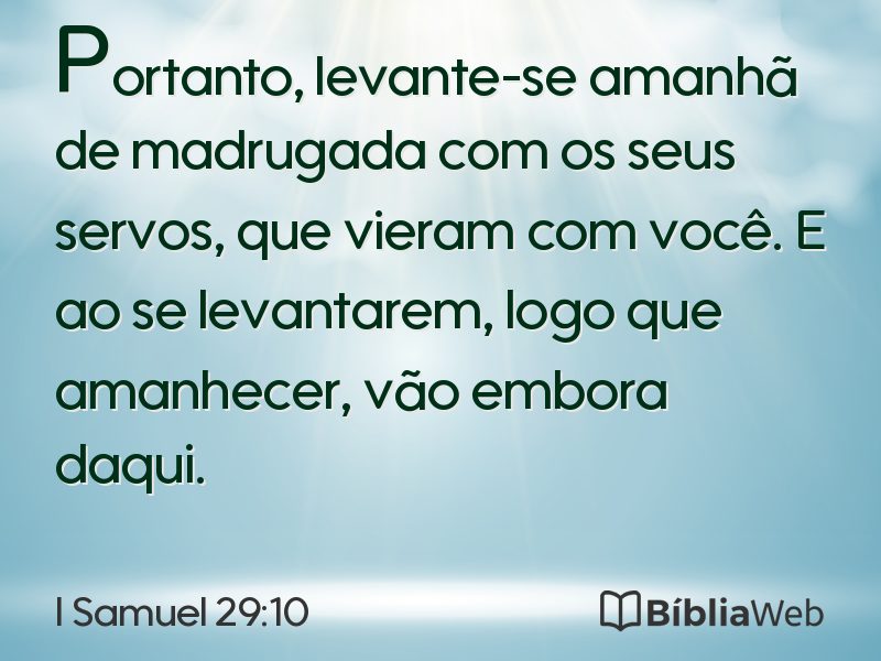 I Samuel 29:10 em imagem para compartilhar