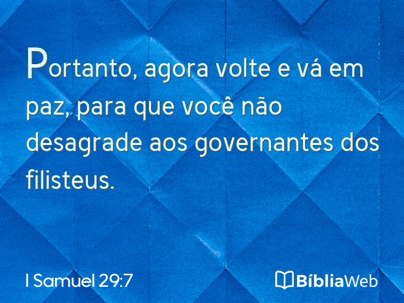I Samuel 29:7 em imagem para compartilhar