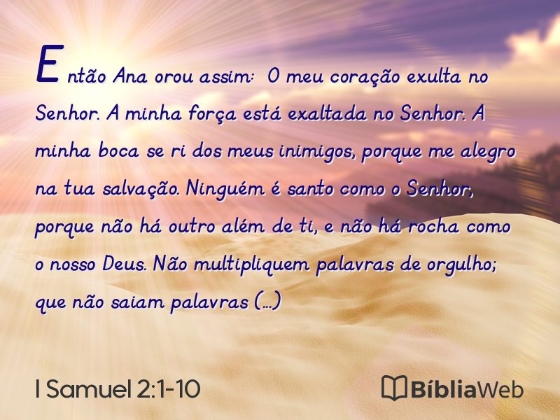 I Samuel 2:1-10 em imagem para compartilhar