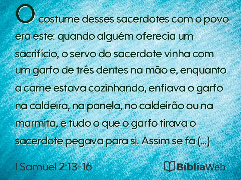 I Samuel 2:13-16 em imagem para compartilhar