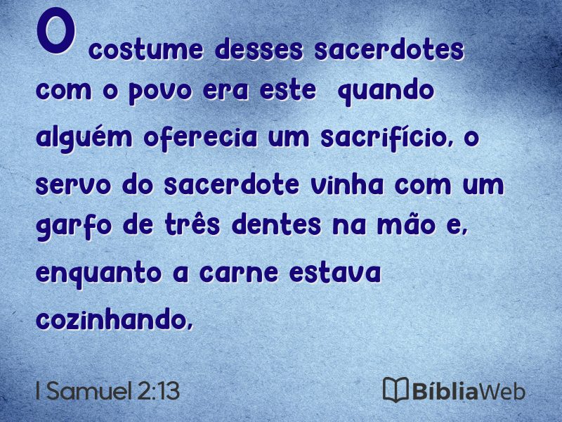 I Samuel 2:13 em imagem para compartilhar