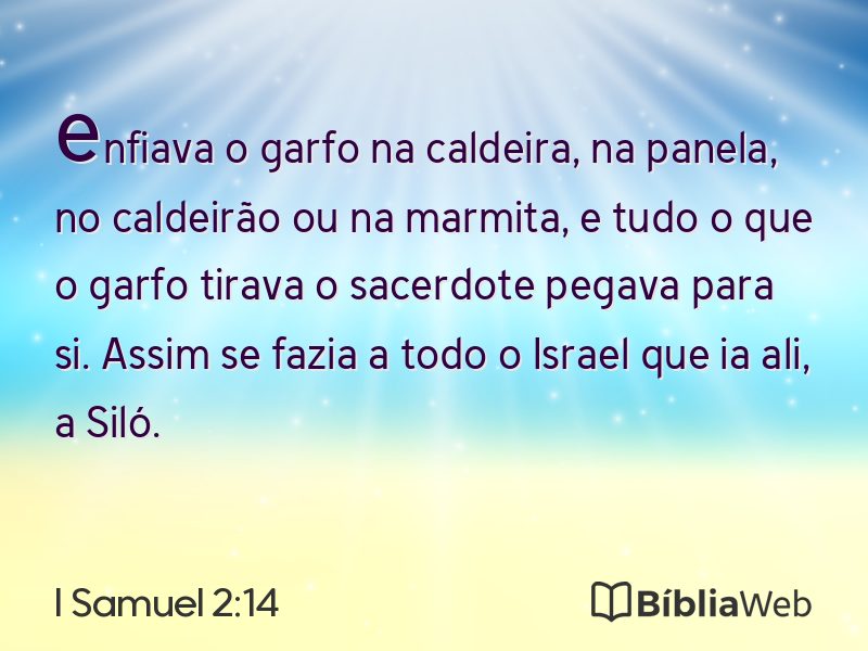 I Samuel 2:14 em imagem para compartilhar