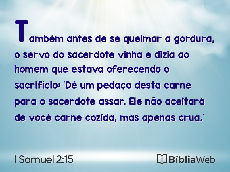 I Samuel 2:15 em imagem para compartilhar