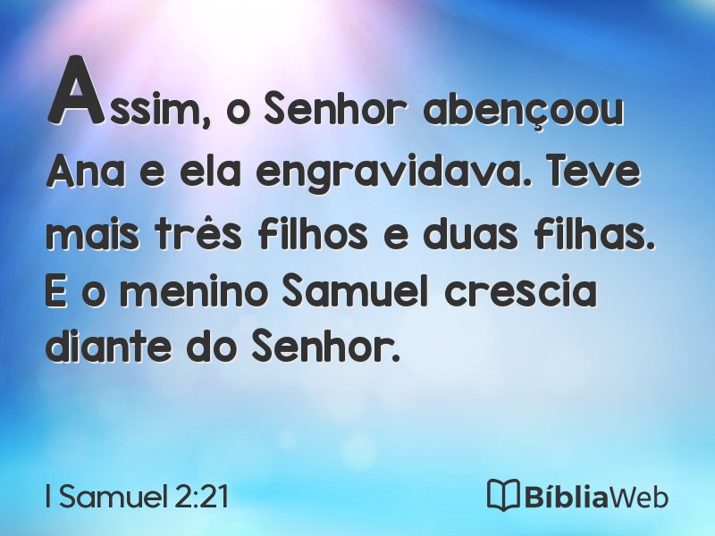 I Samuel 2:21 em imagem para compartilhar