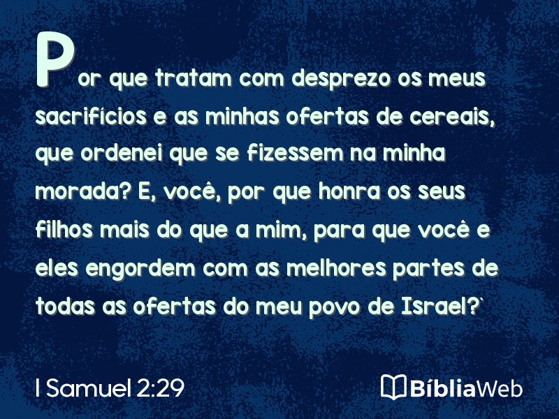I Samuel 2:29 em imagem para compartilhar