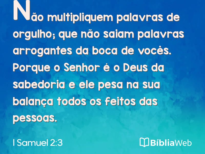 I Samuel 2:3 em imagem para compartilhar