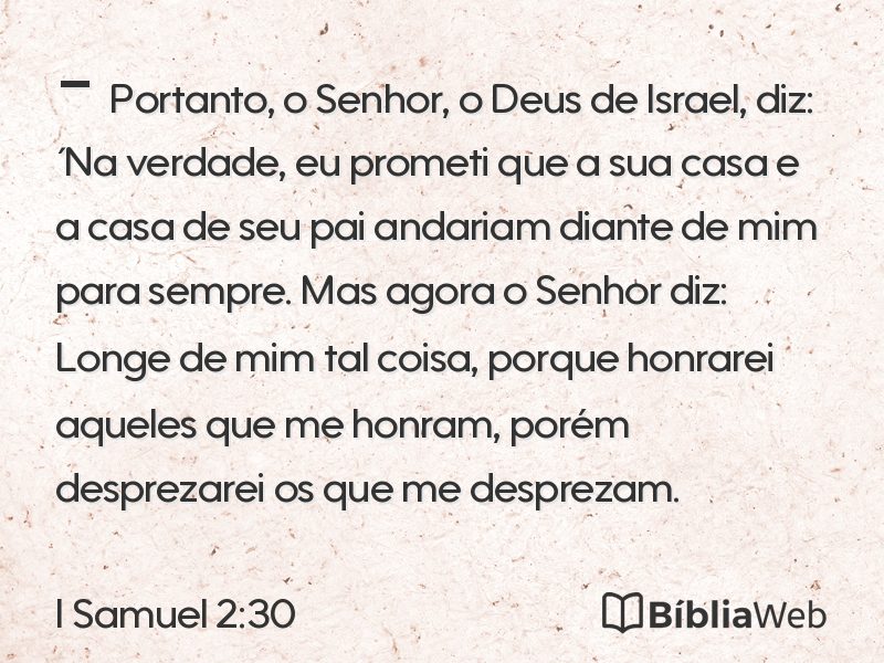 I Samuel 2:30 em imagem para compartilhar