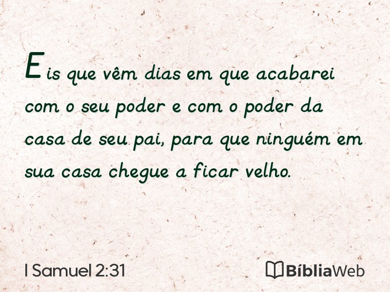 I Samuel 2:31 em imagem para compartilhar
