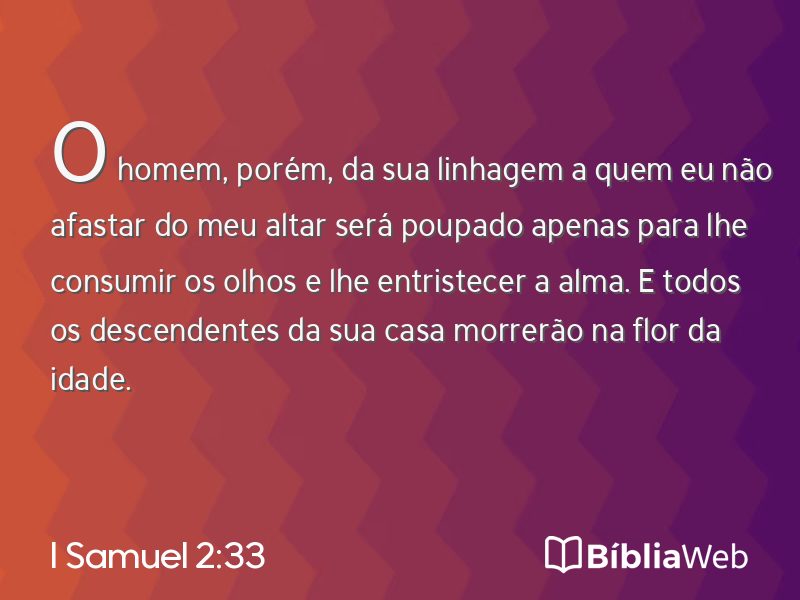 I Samuel 2:33 em imagem para compartilhar