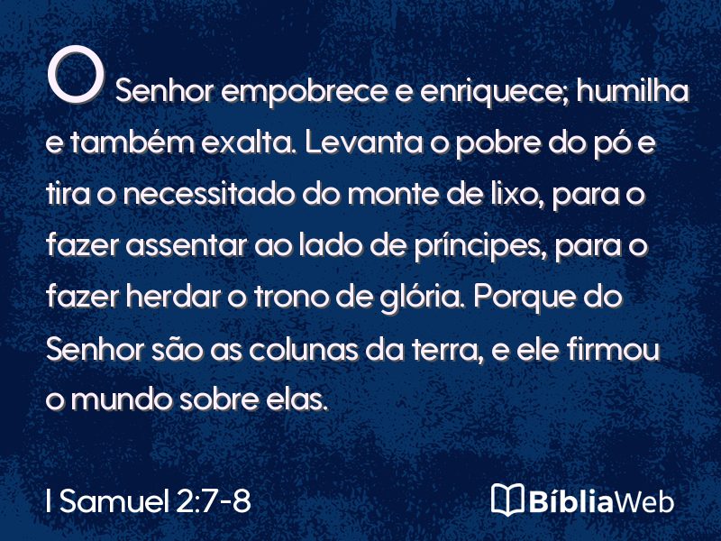 I Samuel 2:7-8 em imagem para compartilhar
