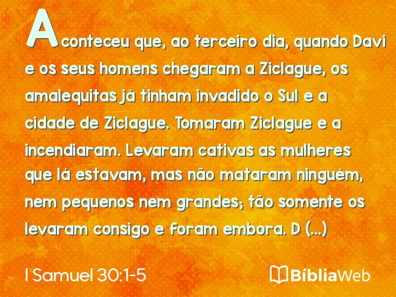 I Samuel 30:1-5 em imagem para compartilhar