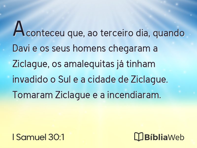 I Samuel 30:1 em imagem para compartilhar