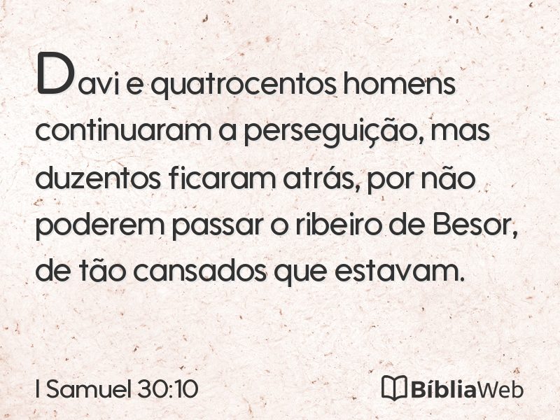 I Samuel 30:10 em imagem para compartilhar