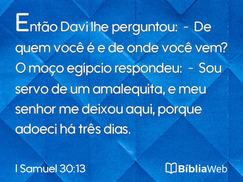 I Samuel 30:13 em imagem para compartilhar