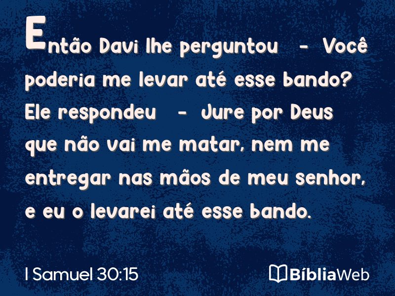 I Samuel 30:15 em imagem para compartilhar