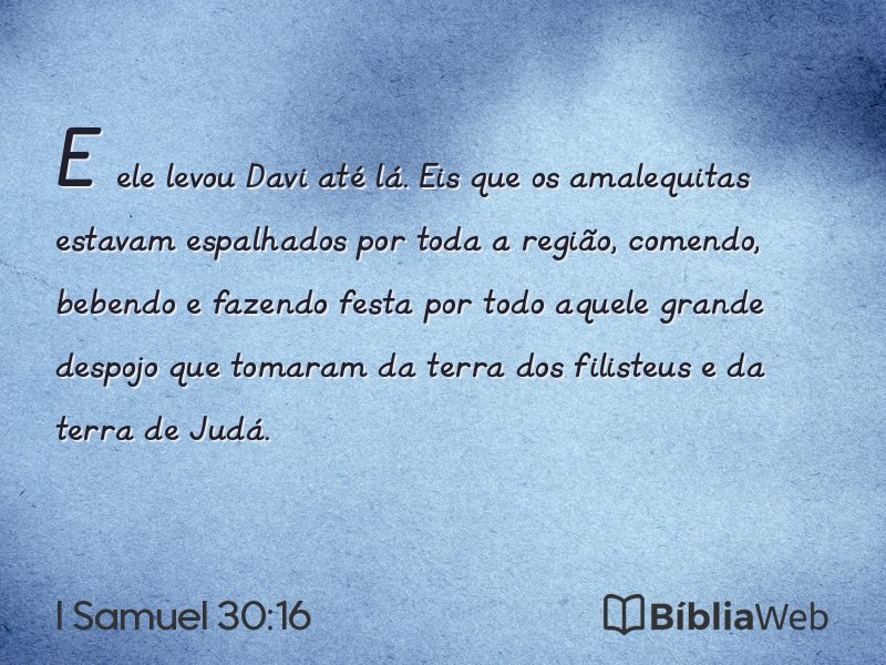 I Samuel 30:16 em imagem para compartilhar