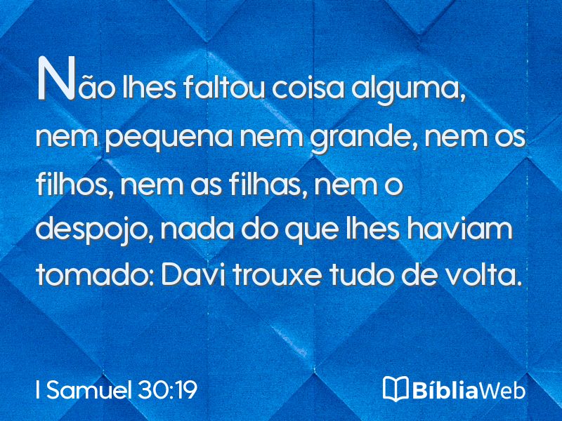 I Samuel 30:19 em imagem para compartilhar