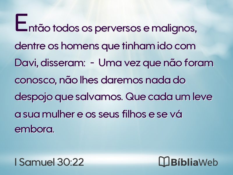 I Samuel 30:22 em imagem para compartilhar
