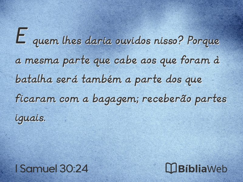 I Samuel 30:24 em imagem para compartilhar
