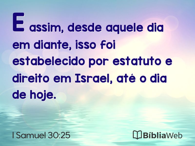 I Samuel 30:25 em imagem para compartilhar