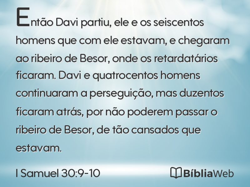 I Samuel 30:9-10 em imagem para compartilhar