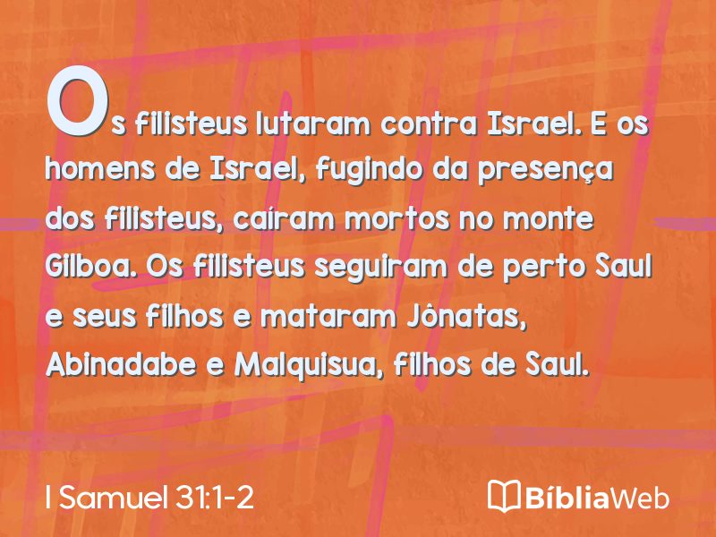 I Samuel 31:1-2 em imagem para compartilhar