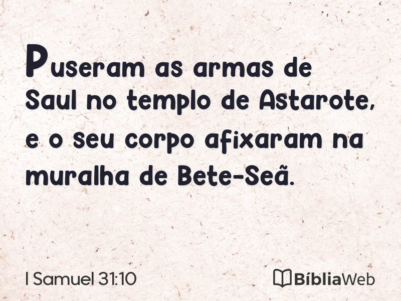 I Samuel 31:10 em imagem para compartilhar