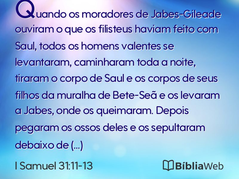 I Samuel 31:11-13 em imagem para compartilhar