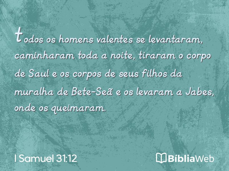 I Samuel 31:12 em imagem para compartilhar