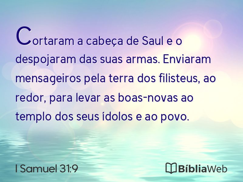 I Samuel 31:9 em imagem para compartilhar