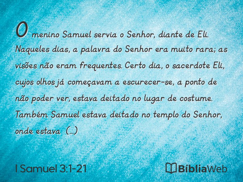 I Samuel 3:1-21 em imagem para compartilhar