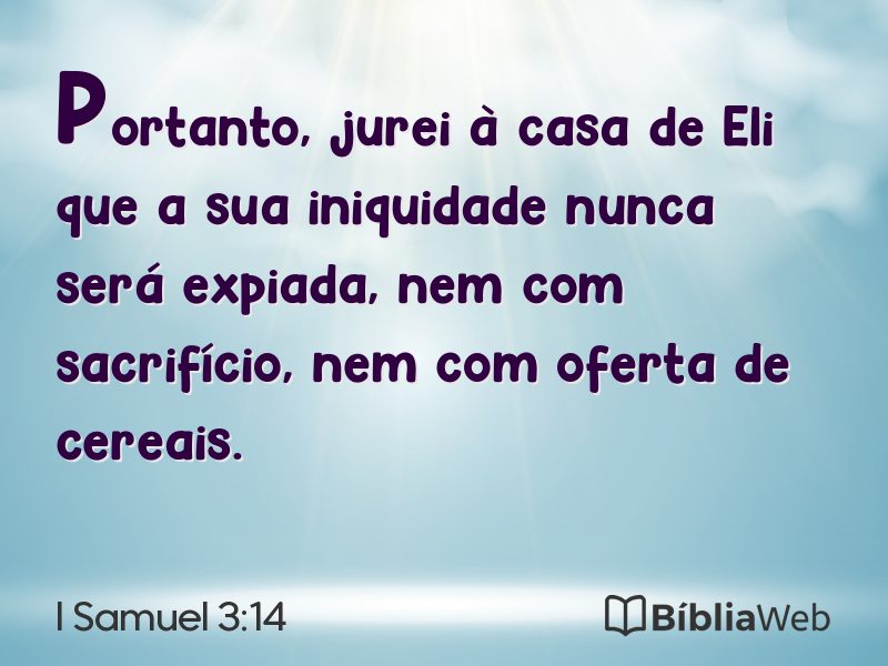 I Samuel 3:14 em imagem para compartilhar