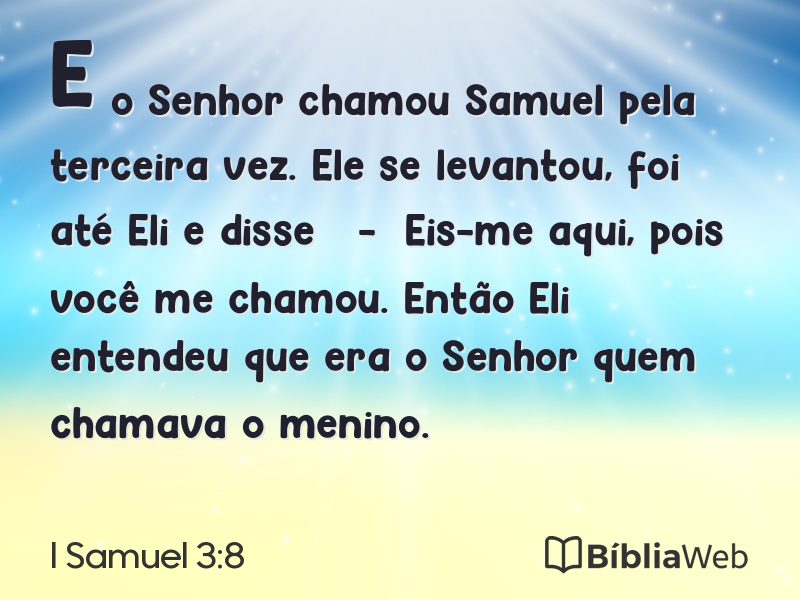 I Samuel 3:8 em imagem para compartilhar