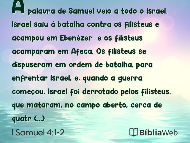 I Samuel 4:1-2 em imagem para compartilhar