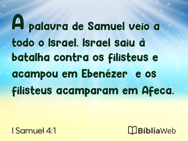 I Samuel 4:1 em imagem para compartilhar