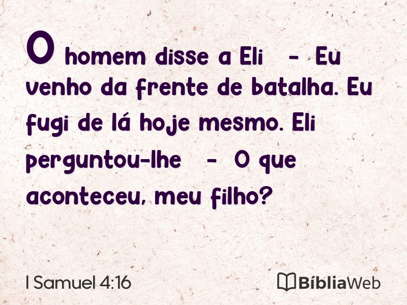 I Samuel 4:16 em imagem para compartilhar