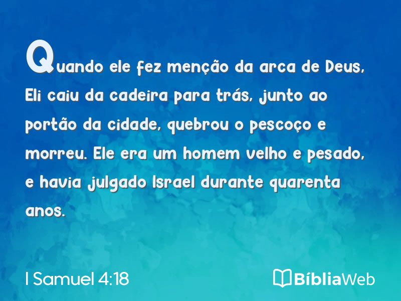 I Samuel 4:18 em imagem para compartilhar