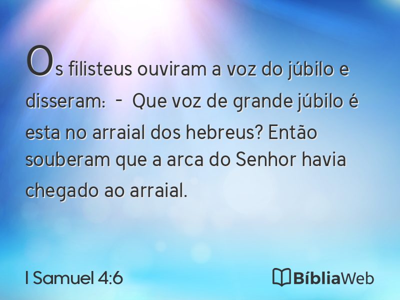 I Samuel 4:6 em imagem para compartilhar