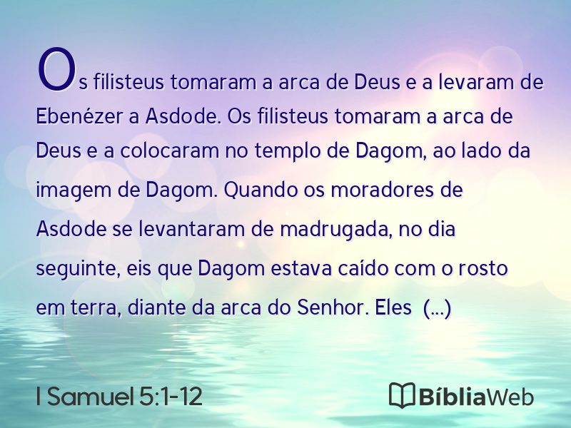 I Samuel 5:1-12 em imagem para compartilhar