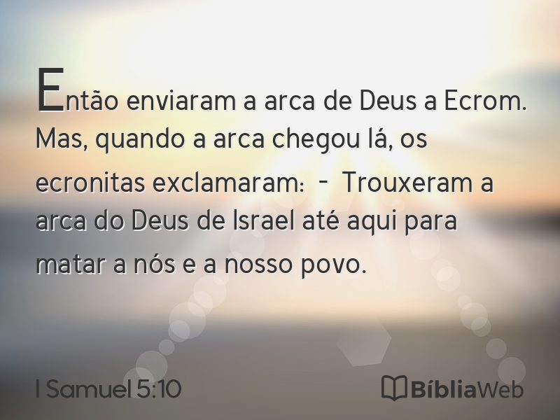 I Samuel 5:10 em imagem para compartilhar