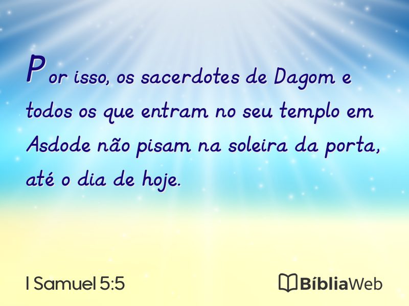 I Samuel 5:5 em imagem para compartilhar