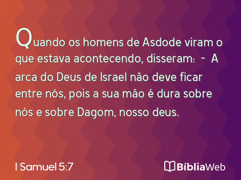 I Samuel 5:7 em imagem para compartilhar