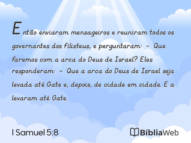 I Samuel 5:8 em imagem para compartilhar