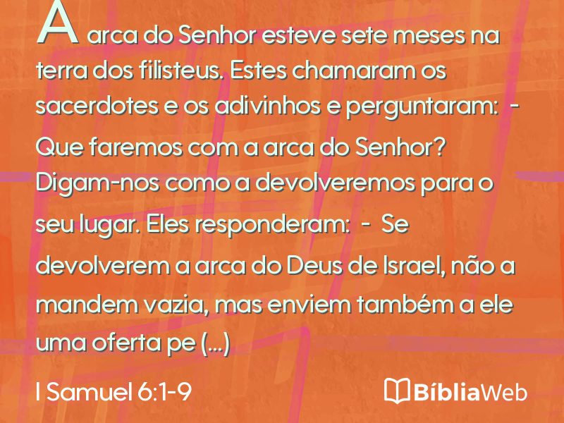 I Samuel 6:1-9 em imagem para compartilhar